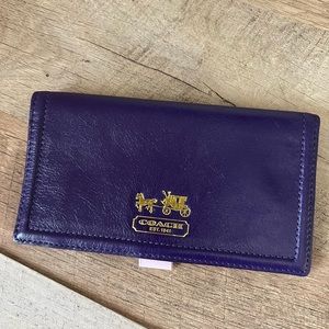 Coach leather checkbook cover - EUC